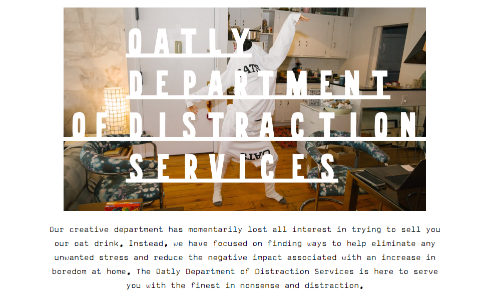 Screenshot from Oatly’s website homepage