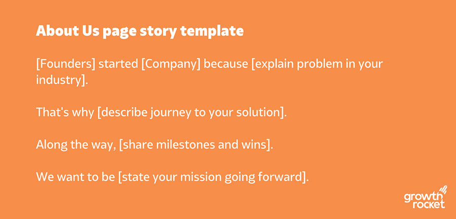 about us page story template growth rocket