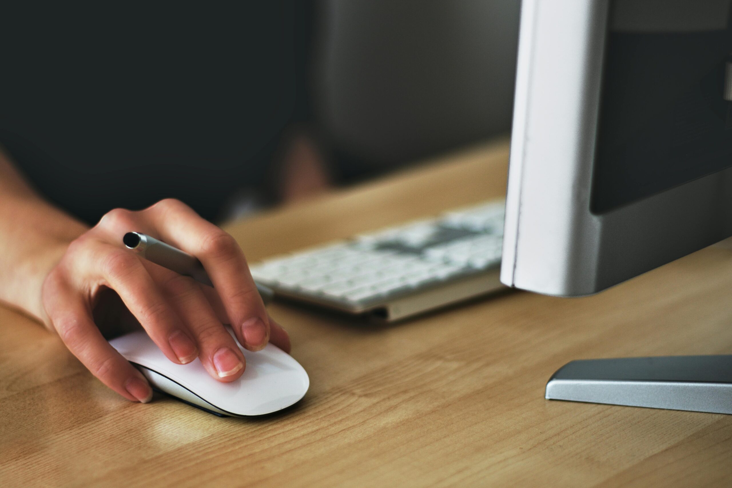 Growth Rocket Person using a mouse and keyboard