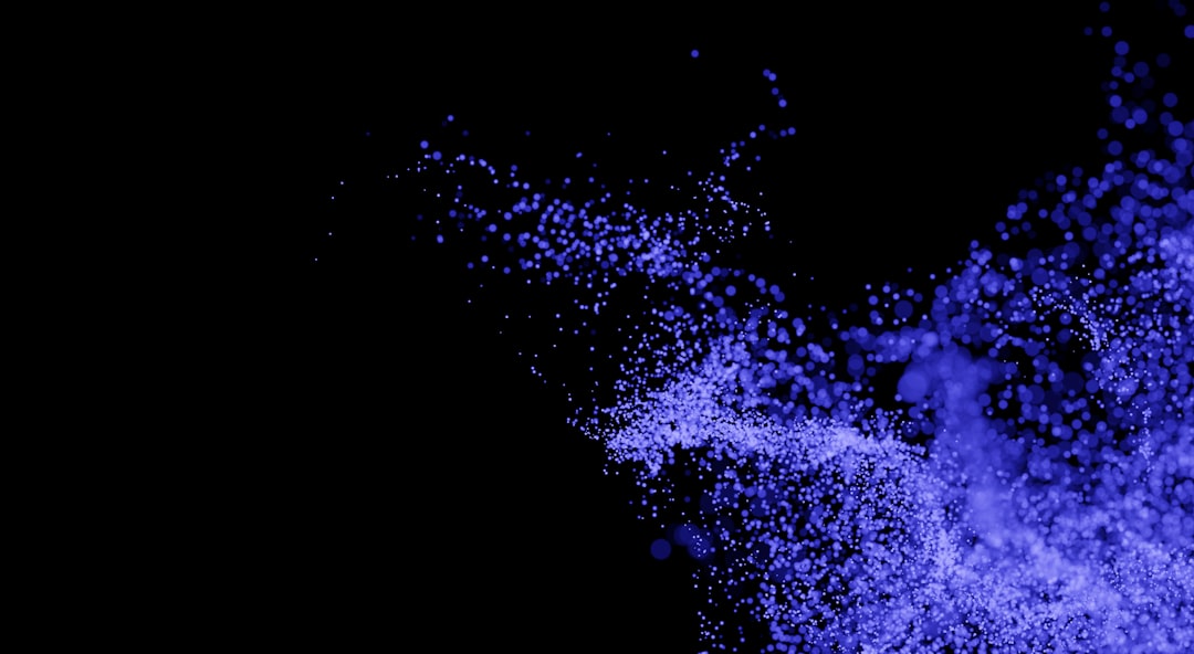 Growth Rocket a black background with blue powder flying in the air