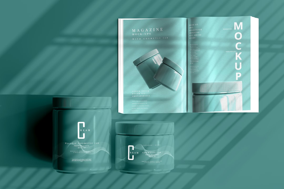 Growth Rocket the packaging design for a cosmetic product on a green background